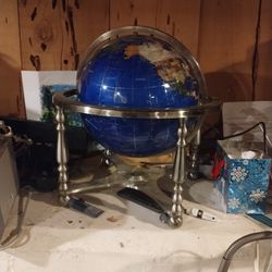 Globe Glass Globe Metal Frame With Compass 