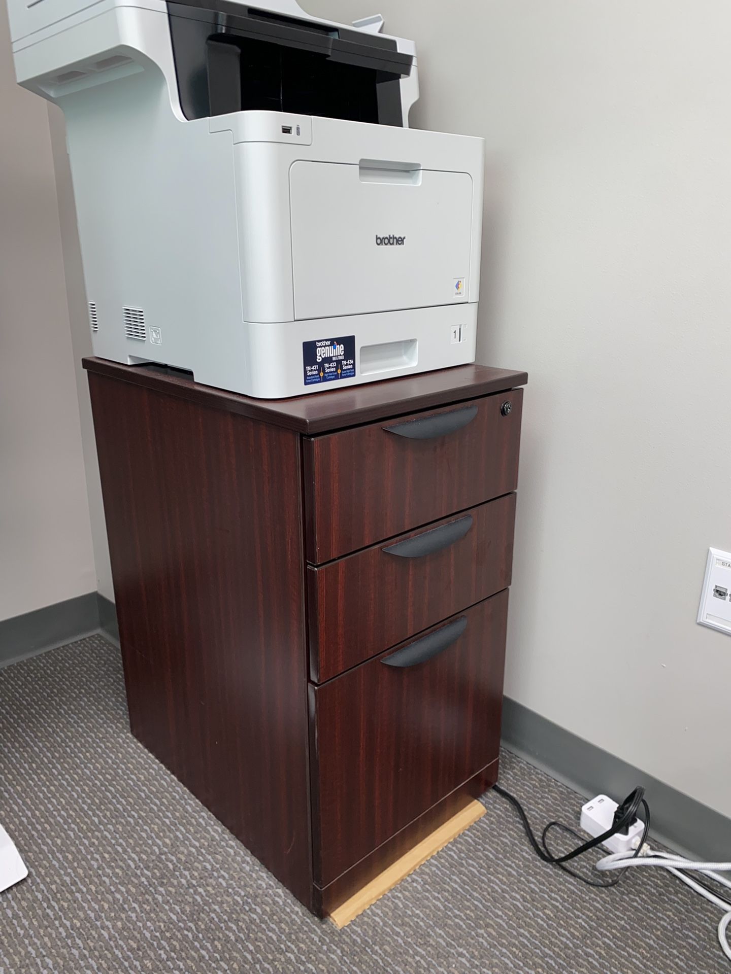 Sturdy Wood File Cabinet - 22.5” by 16” and 28” tall