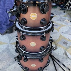 DW Collectors Series Drum Toms 10”-12”14” 2007 Gold Badge Era