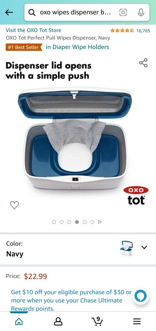 OXO Tot Perfect Pull Wipes Dispenser - Navy