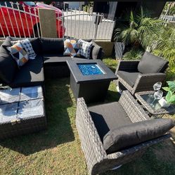 Brand New Patio Outdoor Furniture Set With Fire Pit 
