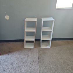 2 White Shelving Units