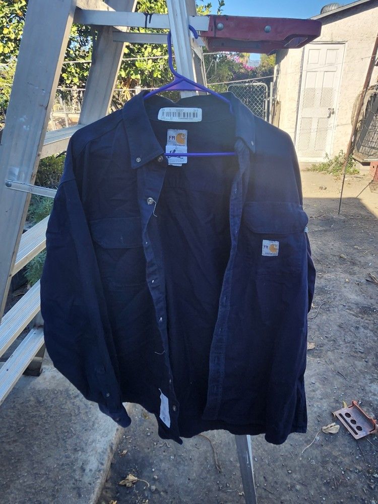FR Large Blue Long Sleeve Carhartt Shirt