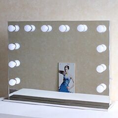 $220 (new in box) hollywood lighted vanity makeup mirror with bright led lights 14 dimmable bulbs 32x26 inches