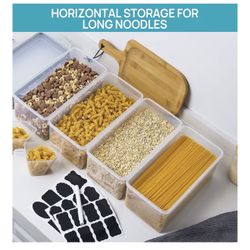 Vtopmart Airtight Food Storage Containers with Lids 6PCS Set 3.2L, Plastic Spaghetti Container for Pasta organizer, BPA Free Air Tight House Kitchen P