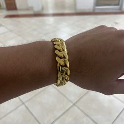 🏆🏅 16MM MIAMI CUBAN LINK BRACELET 🚨 8” GOLD OVER SILVER