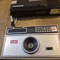 Kodak Instamatic 104 camera and Ever flash fun shooter camera