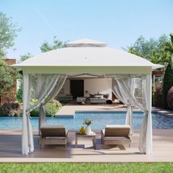 Outdoor Canopy Tent with Mosquito Netting, 11FTfor Patio, Outdoor Gazebo with Portable Carrying Bag