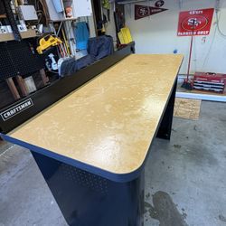 Craftsman Heavy Duty Work Bench In Great Condition!  5’ Wide X  2’ Deep X 40” High With Peg Holes And Screw Driver Holders Only $160!!!!!!!