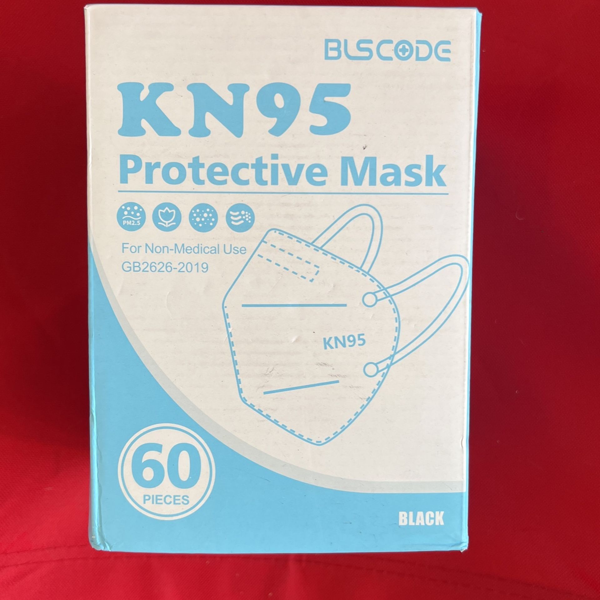 KN95 Face Mask 60 Pack, BLScode Individually Wrapped 5-Layer Breathable Mask with Comfortable Elastic Ear Loops, Filter Efficiency≥95%