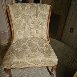 Antique Green And Gold Chair