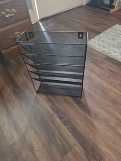 Black Metal Mesh Wall File Organizer