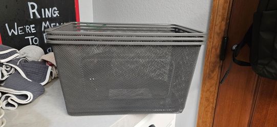 Metal trofast bin black