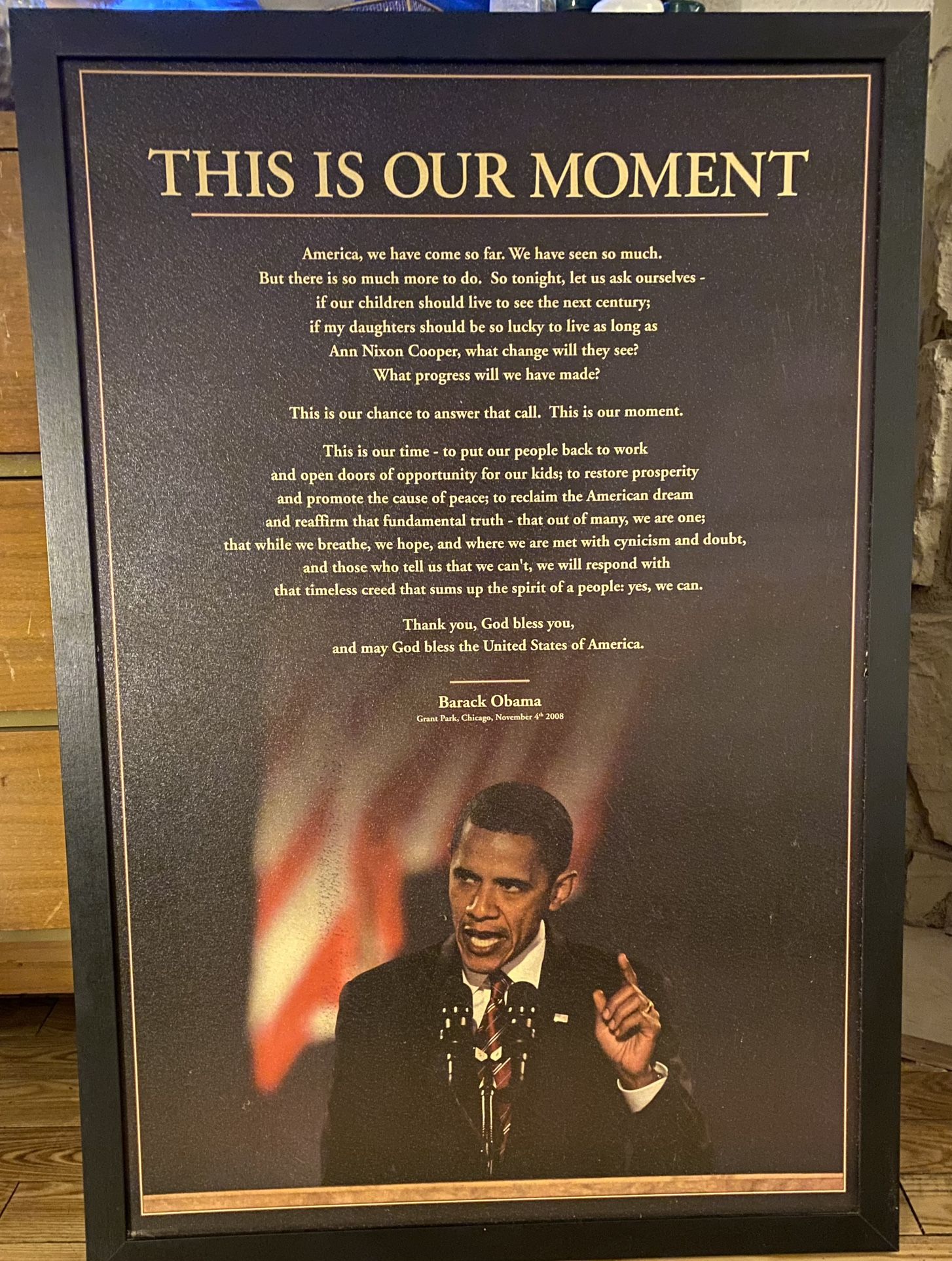 Barack Obama This Is Our Moment Framed Canvas