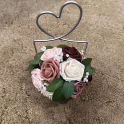 20 Wedding Centerpieces – Blush, Ivory & Burgundy Floral Decor