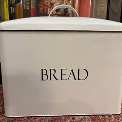 Vintage White Enamelware Bread Box