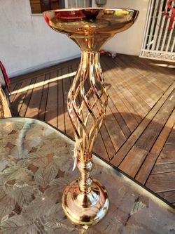 Gold Metal Vase 20 Inch Tall