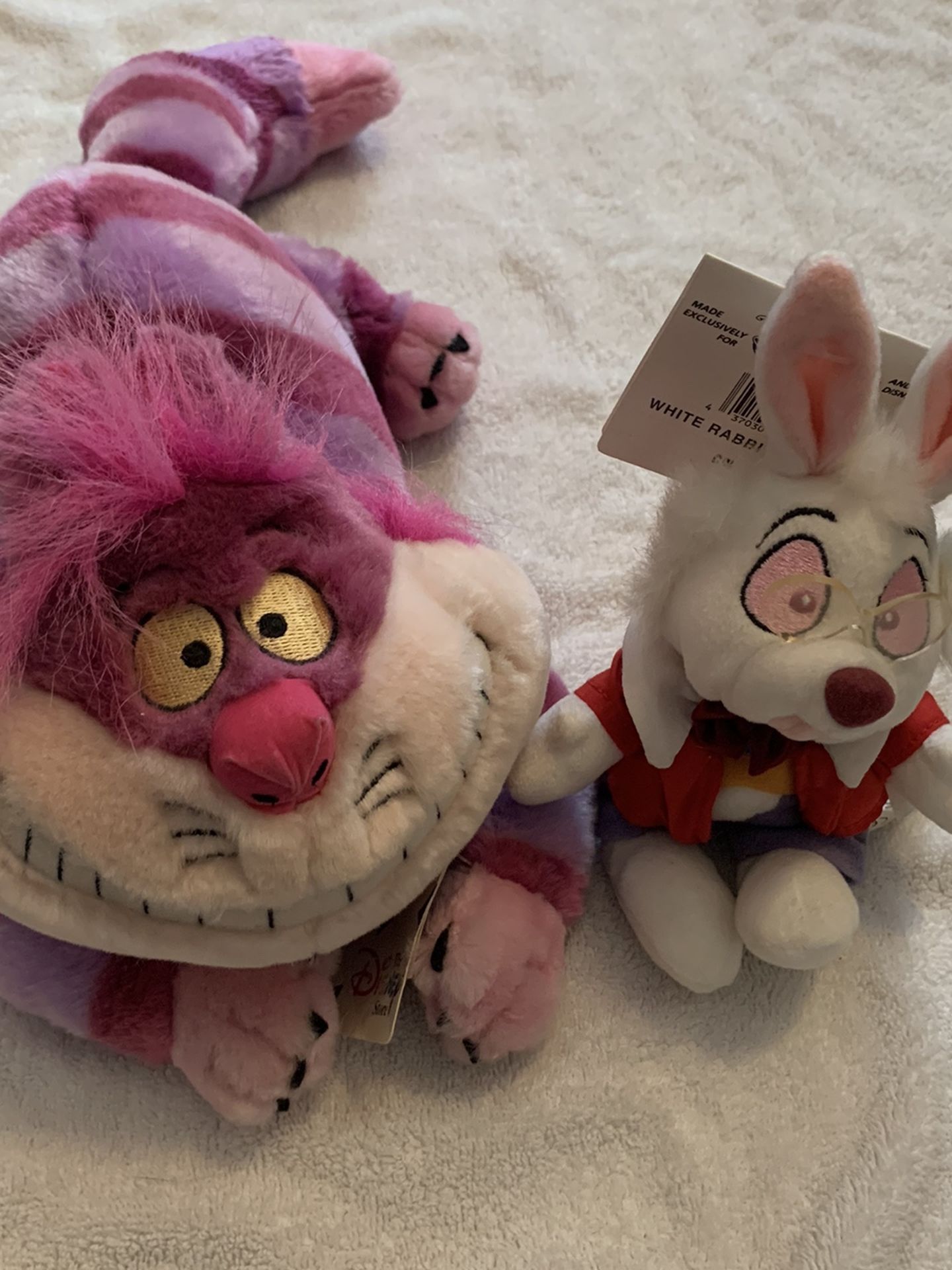 Vintage Disney Cheshire Cat and Whit Rabbit from Alice In Wonderland