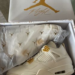 Retro 4 Air Jordan Cream Gold White