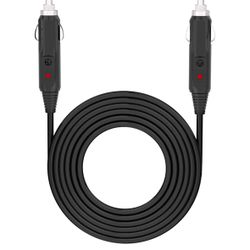 Heavy-Duty 12V 6.5ft 18AWG Male to Male Plug Cigarette Lighter Charger Cord with LED and 20A Fuse Protection for use as a Charging Cord, Solar Charger