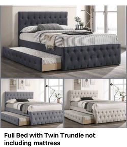 Full Bed frame with trundle twin not including mattress