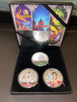 Limited Edition Disney Silver Coin Set – Aladdin, 101 Dalmatians, Jungle Book