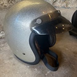 D.O.T. Daytona Cruiser Motorcycle Helmet - Gun Metal Flake Color - Size M