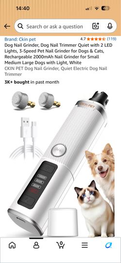 Pet nail grinder