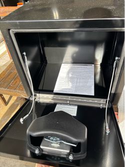 Black Steel Truck Toolbox with Lock
