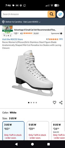 Roces Women's/Misses/Girls Stainless Steel Figure Blade Anatomically Shaped Mid-Cut Paradise Ice Skates with Lacing Closure