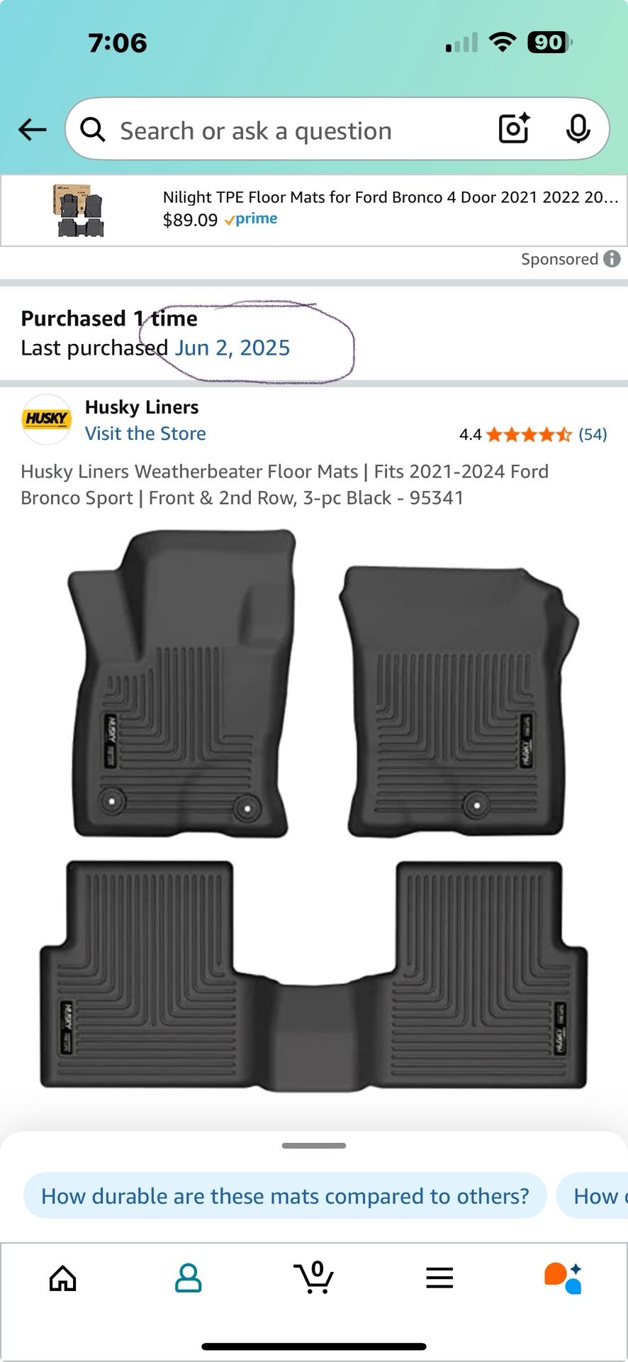 Husky liner mats