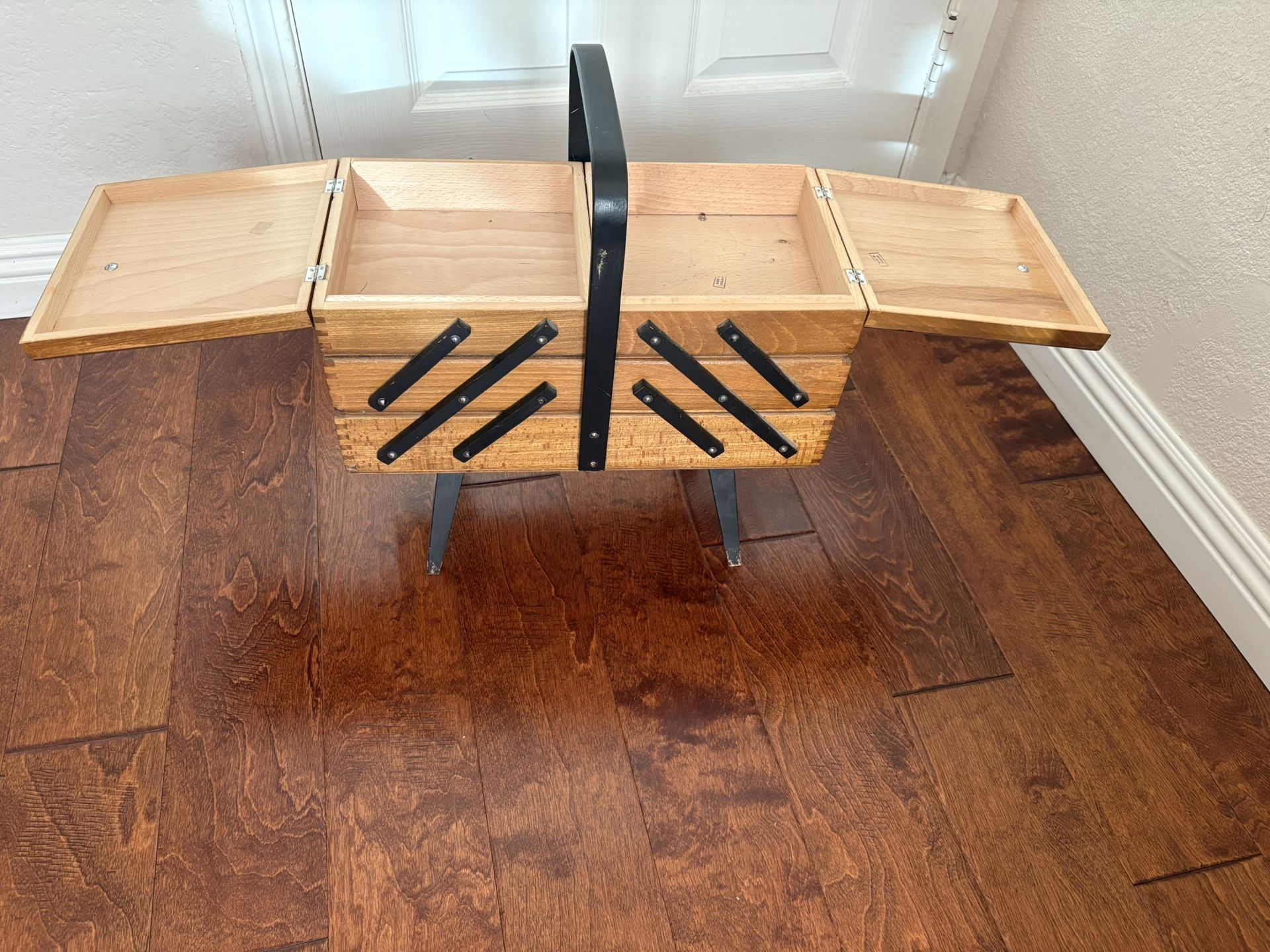 Vintage Accordion Style Sewing Box