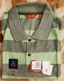 IZOD Men's Newport Oxford Striped Polo Shirt- XL