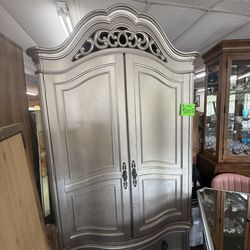Elegant silver armoire