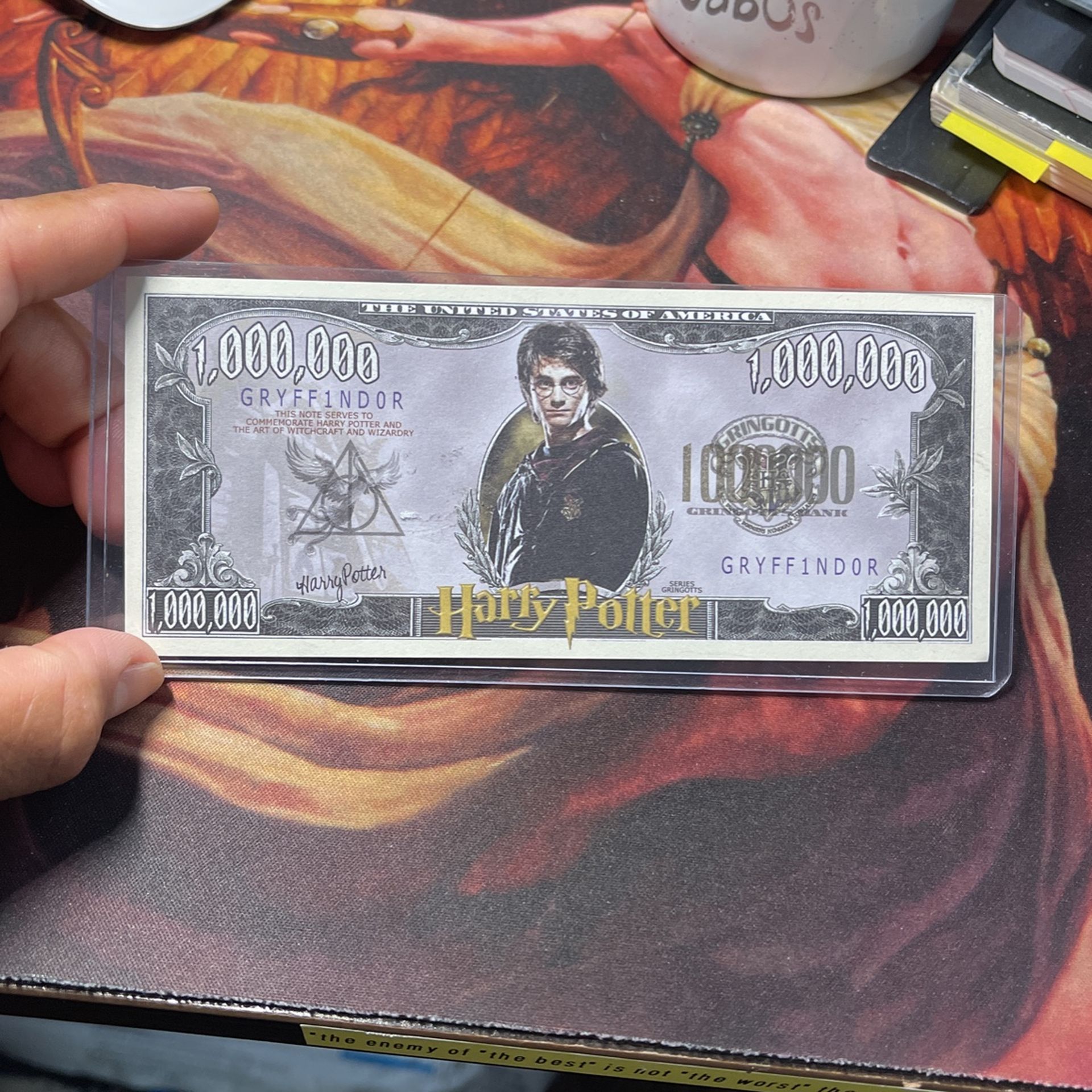 Harry Potter One Million Dollar Bill W/plastic Sleeve