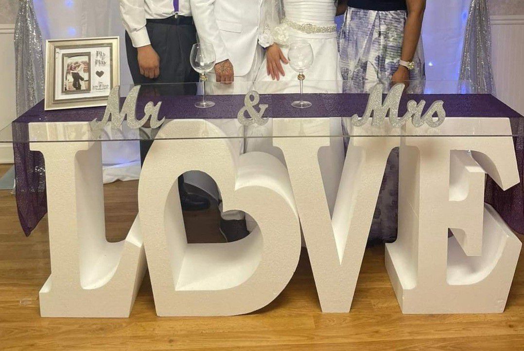 30" tall Large LOVE Table Base Foam Letters| 8” deep letters| Wedding| Bridal Shower