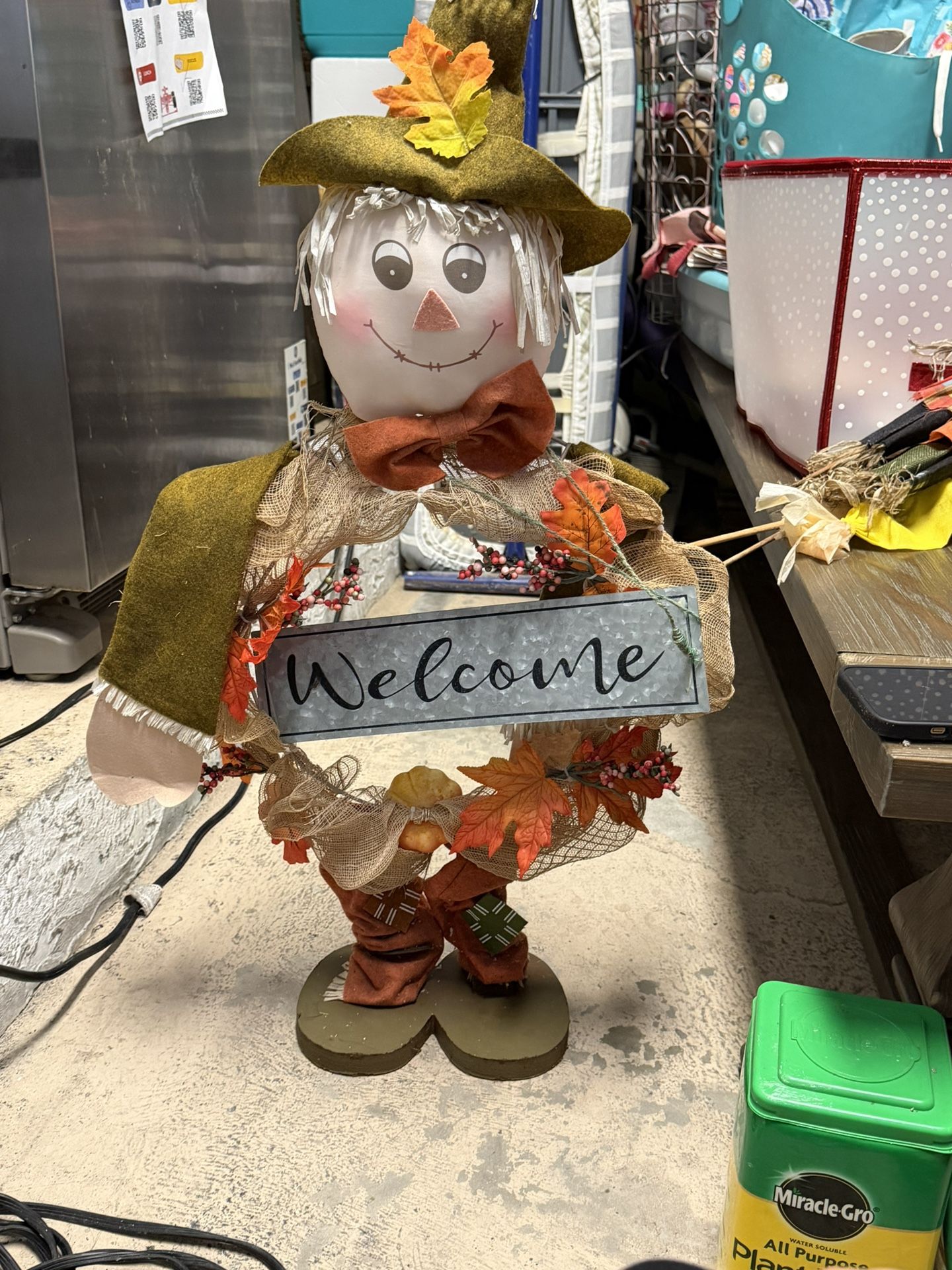Thanksgiving Fall scarecrows Welcome Outdoor Stand 