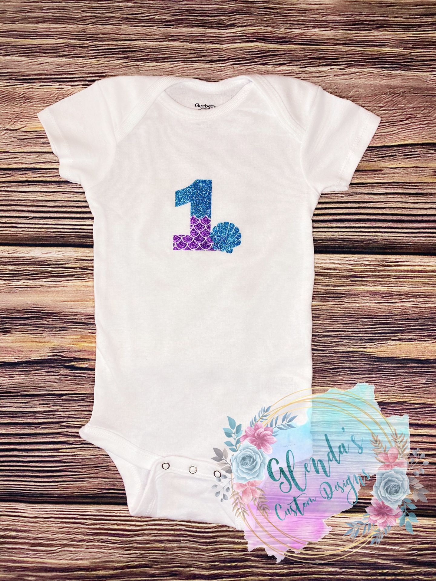 Mermaid birthday onesie