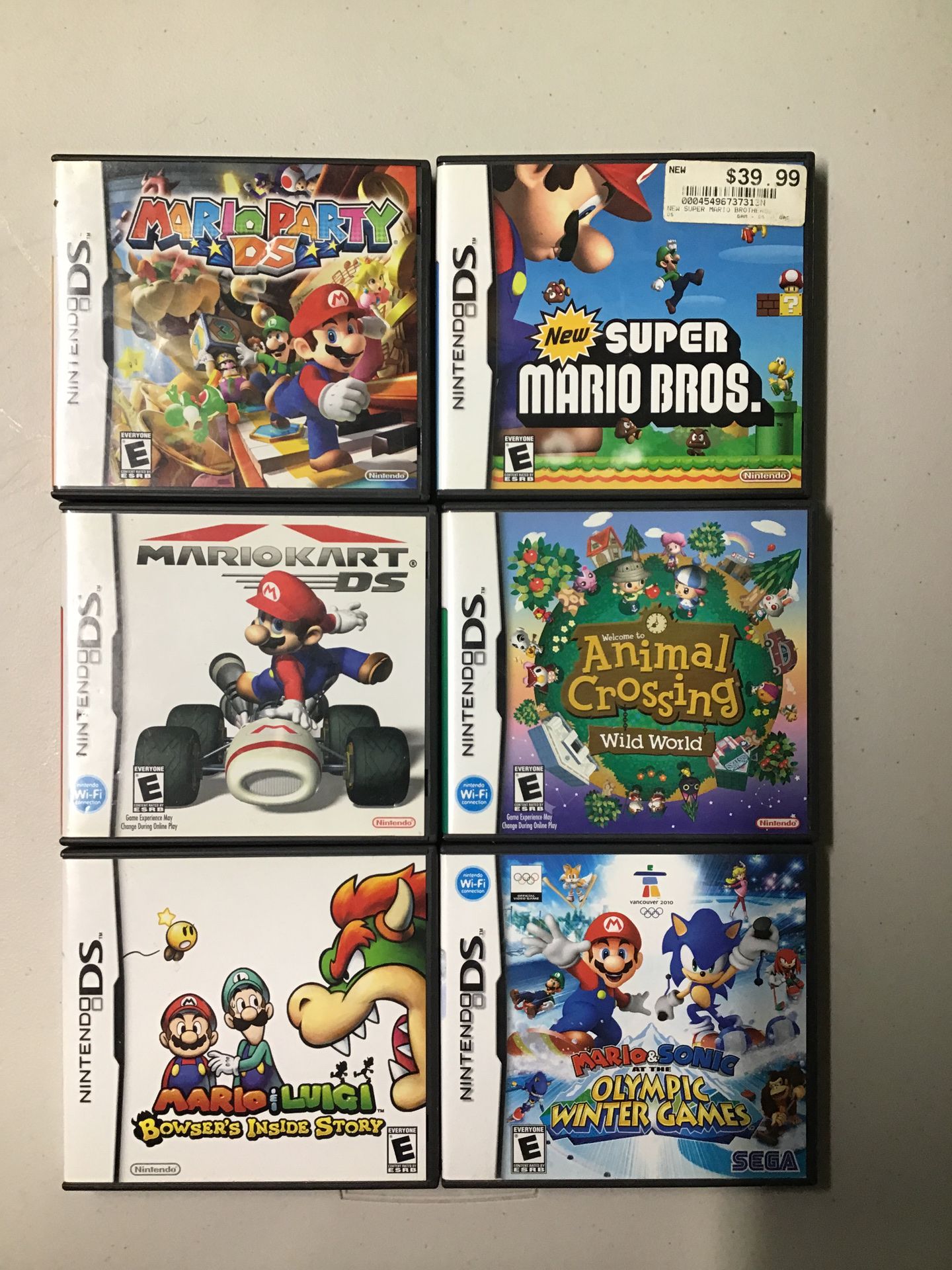 Nintendo ds games (only Mario party and Mario kart $45)