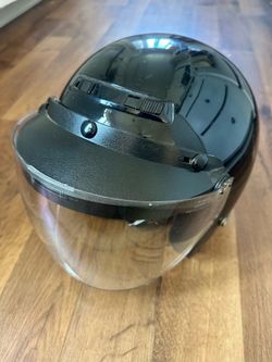 Vintage Black Full Face Motorcycle Helmet Medium M DOT Snell M95 Retro