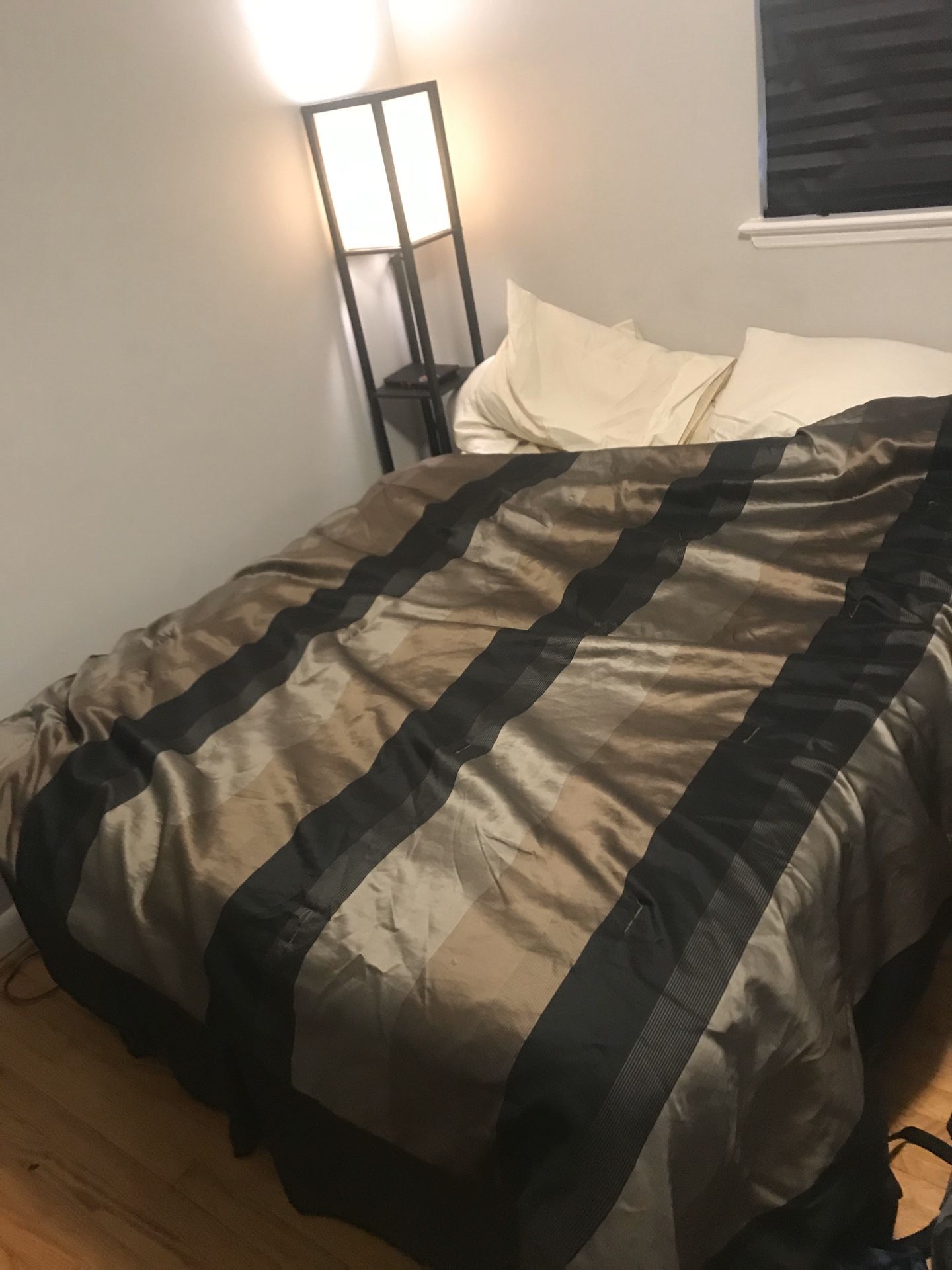 Queen mattress, bed frame and a box spring