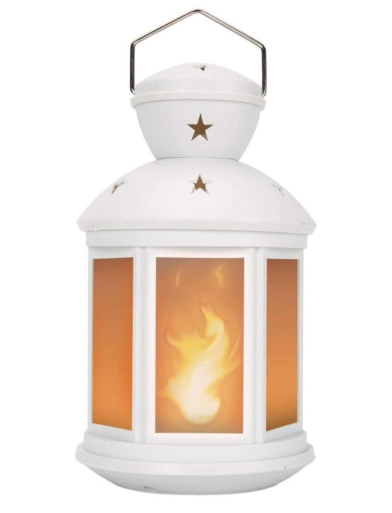 DECANIT Vintage Decorative Lanterns Battery Powered LED, with 6 Hours Timer,Indoor/Outdoor,Small Lanterns Decor for Christmas,white-1pc