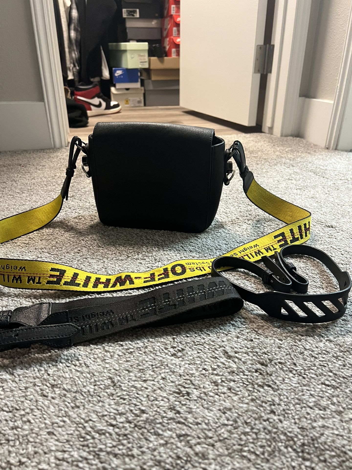 Off-White Binder Clip Bag