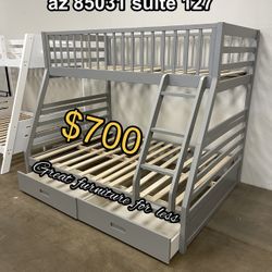 Bunk Bed Twin Over Full With Drawers Brand New