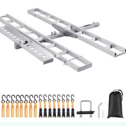 VEVOR Motorcycle Carrier, 2-Bike 600 LBS Aluminum Motorcycle Carrier Hitch Mount, Loading Ramp, Scooter Dirt Bike Trailer Hauler, Ratchet Straps And S
