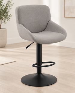 Highland Gas-Lift Adjustable Barstool – Gray Swivel Stool