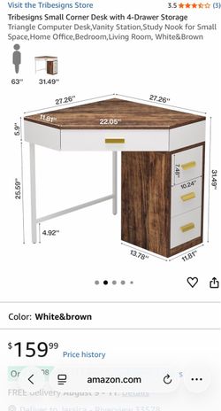 BRAND NEW: Corner Wooden Desk