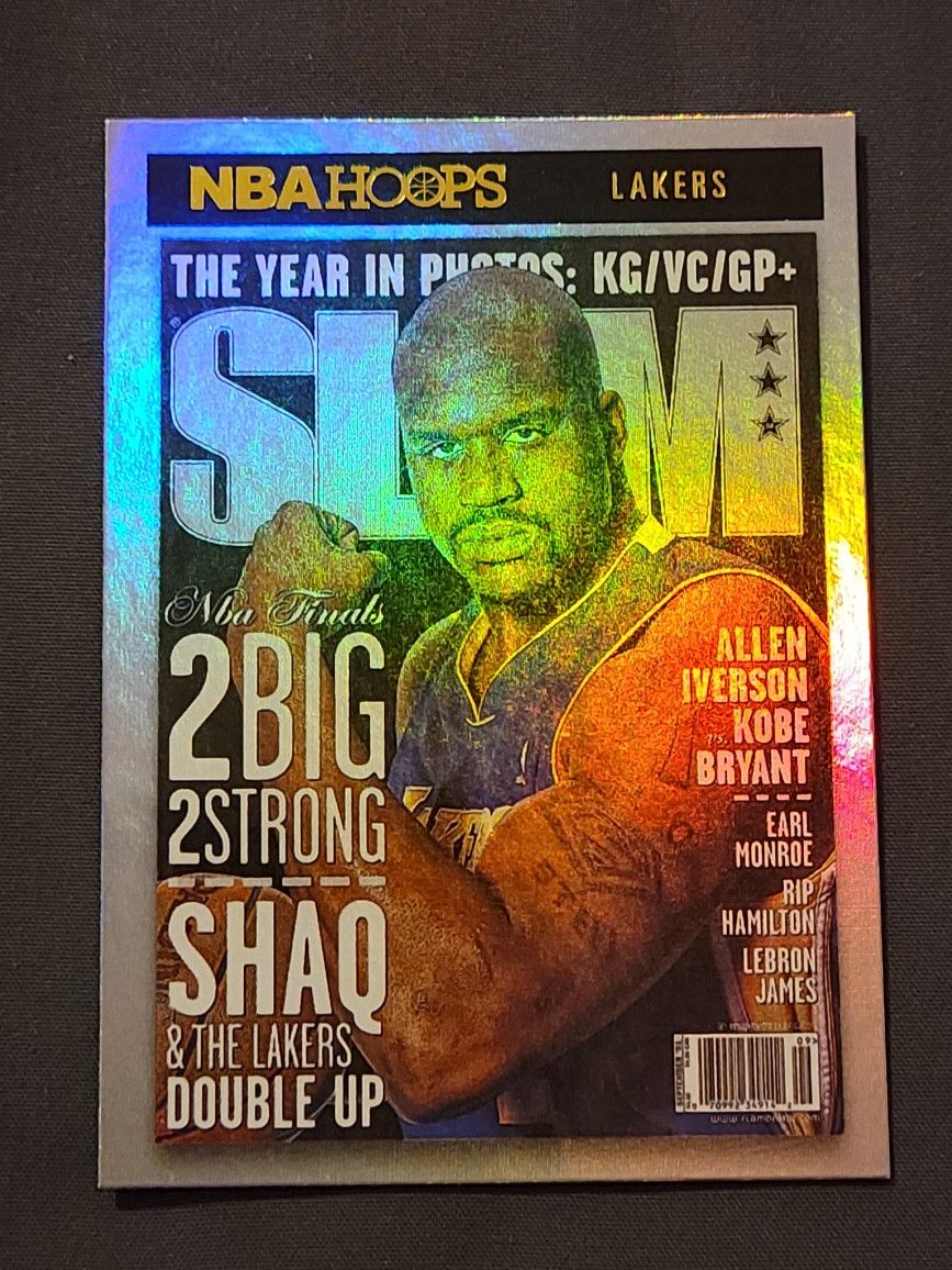 2020-21 Hoops SLAM Holo #9 Shaquille O'NealThe product is a 2020-21 Hoops SLAM Holo #9 Shaquille O'Neal trading card. This single card features the ba