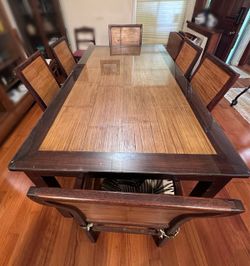 Dining set Solid Teak and Bamboo
