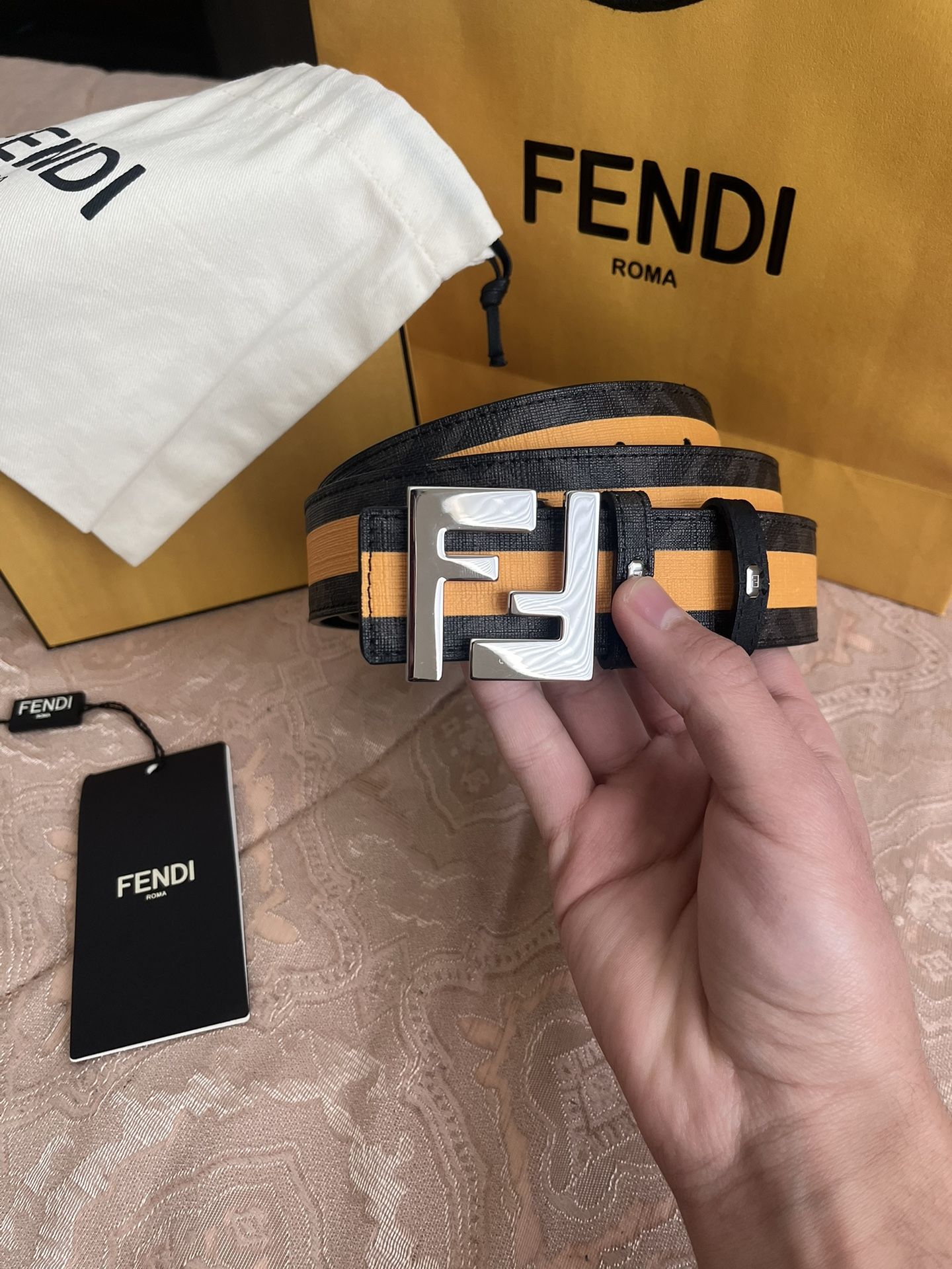 Fendi squared FF belt